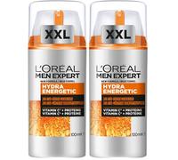 L'Oreal Men Expert Anti-Fatigue Moisturiser, Hydra Energetic Men's Moisturiser With Vitamin C*, Helps Fight Of Appearance of Dark Circles And Intensively Hydrates Skin, [100ml] (Pack of 2)