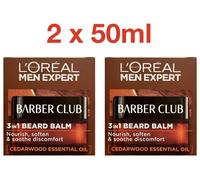 L'Oreal Men Expert Barber Club 3 in 1 Beard Balm 2 x 50ml - Nourishes, Softens