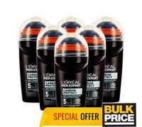 L'Oreal Men Expert Carbon Protect Roll-On Deodorant 50ml 6-Pack Bulk Buy Deal