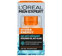 L'Oréal Men Expert Cooling Anti-Shine Face Care for Men, Mattifying and Refreshing Gel, 24H Anti-Fatigue, Face Cream for Men with Sea Spring Water, Hydra Energy, 1 x 50 ml