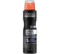 L'Oréal Men Expert Deodorant for Men, 5-in-1 Deodorant Spray Against Odours, Moisture, Bacteria and White Residue for up to 48 Hours of Freshness, Carbon Protect, 6 x 150 ml