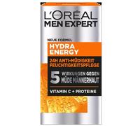 L'Oréal Men Expert Face Care for Men, Moisturising Cream with Guarana and 4x More Vitamin C, Hydra Energy Moisturiser 24H Anti-Fatigue 1 x 50 ml