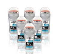 L'Oréal Men Expert Fresh Extreme Roll On Deodorant for Men 50 ml Pack of 6, Bulk Buy