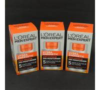 L'Oreal Men Expert HYDRA ENERGETIC Moisturiser, 3 x 50ml, Lot of three