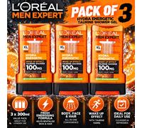 L'Oreal Men Expert Hydra Energetic Taurine Shower Gel 300ml x3 Wake Up Effect