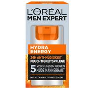 L'Oréal Men Expert Face Care for Men, Moisturising Cream with Guarana and 4x More Vitamin C, Hydra Energy Moisturiser 24H Anti-Fatigue 1 x 50 ml