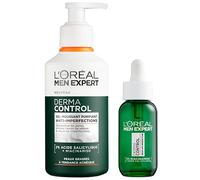 L'Oréal Men Expert Imperfections Routine Cleansing Foam Gel + Serum Enriched with Salicylic Acid & Niacinamide Derma Control 260ml + 30ml