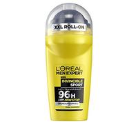 L'Oreal Men Expert Invincible Man Roll-On Deodorant 96H Protection, Sport Deodorant for Men, Controlled Dryness and Body Odour (6 x 50 ml)