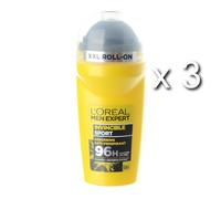 L'OREAL MEN EXPERT INVINCIBLE SPORT ROLL-ON ANTI-PERSPIRANT 50ML 3 OR 6 PACK