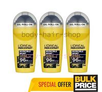 L'Oreal Men Expert Invincible Sport Roll-On Deodorant 96H Dry Control 3-Pack