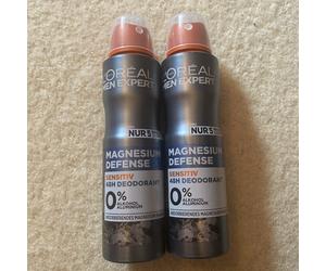 LOreal Men Expert Magnesium Defence 48H Deodorant 0% Alcohol 2 X 150ml
