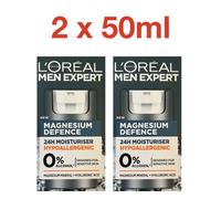L'Oreal Men Expert Magnesium Defence Hypoallergenic 24H Moisturiser 2 x 50ml