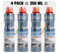 L'Oreal Men Expert Hypoallergenic Deodorant, Magnesium Defence Hypoallergenic 48 Hour Protection Mens Deodorant-No colour No Size