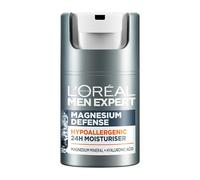 L'Oreal Men Expert Sensitive Skin Moisturiser, Magnesium Defence, Hypoallergenic 24H Daily Mens Moisturiser, With Magnesium Mineral And Hyaluronic