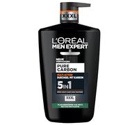 L'Oréal Men Expert XXXL 5-in-1 Shower Gel and Shampoo for Men, Shower Bath for Cleansing Body, Hair and Face, Men's Body Care for Long-Lasting Freshness with Carbon, Pure Carbon, 1 x 1000 ml