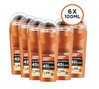L'Oréal Mens Roll on Deodrant, Men Expert Thermic Resist 48H XXXL Roll-On Deodorant Pack, Anti-Perspirant for Men, Heat-Resistant Protection Tested at 45°C, Bulk Value Bundle, 100ml (Pack of 6)