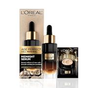 L'Oreal Paris Age Perfect Cell Renewal Midnight Anti-Aging Face Serum with Patented Antioxidant, Soft Wrinkles, Firm, Conditioner + Eye Cream Samples, 1 Kit