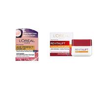 L'Oreal Paris Age Perfect Golden Age Cooling Night Cream Moisturiser for Mature Skin 50 ml & Revitalift Day Cream, Anti-Wrinkle Moisturiser, SPF 30, 50 ml