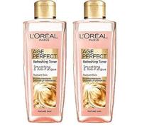L'Oreal Paris Age Perfect Smoothing and Anti Fatigue Vitamin C Refreshing Toner, Black, Ultra-Invigorating Formula Exfoliates, Smooths, and Energizes the Skin, 200 ml (Pack of 2)
