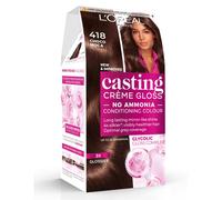 L'Oreal Paris Ammonia Free Semi-Permanent Hair Dye, 418 Choco Mocha, Glossy Hair Colour, Natural Looking Finish, For up to 28 Shampoos, Casting Crème