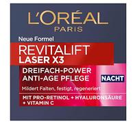 L'Oréal Paris Anti-Ageing Night Cream with Triple Power for Women: Reduces Wrinkles & Tightens the Skin, with Pro-Retinol, Hyaluronic Acid and Vitamin C, RevitaLift Laser, 1 x 50 ml