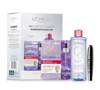 L'Oréal Paris Beauty Like A Boss Gift Set - Revitalift Filler Hyaluronic Acid Mask, Micellar Water & Mega Volume Mascara Brush