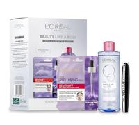 L'Oréal Paris Beauty Like A Boss Gift Set - Revitalift Filler Hyaluronic Acid Mask, Micellar Water & Mega Volume Mascara Brush