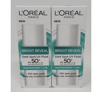 L'Oreal Paris Bright Reveal Dark Spot UV Fluid SPF 50+ 50ml x 2 New
