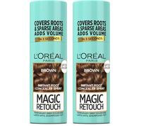 L'Oréal Paris Brown Magic Retouch Hair Colour Root Concealer Spray (75ml), Hair Dye, Instant 100% Grey Coverage & Flawless Blend, Quick & Easy Application (Pack of 2)