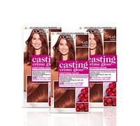 L'Oréal Paris Casting Crème Gloss Semi-Permanent Hair Dye, Ammonia-Free Formula & Honey-Infused Conditioner, Glossy Finish, Colour for Up to 28 Shampoos, Pack of 3, Colour: 645 Amber Red