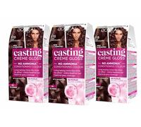 L'Oréal Paris Casting Crème Gloss Semi-Permanent Hair Dye, Ammonia-Free Formula & Honey-Infused Conditioner, Glossy Finish, Colour for Up to 28 Shampoos, Pack of 3, Colour: 515 Iced Chocolate