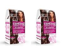 L'Oreal Paris Casting Creme Gloss semi-permanent hair dye, blends away grey hair leaving a radiant hair colour, brown hair dye 515 Chocolate Truffle (Pack of 2)