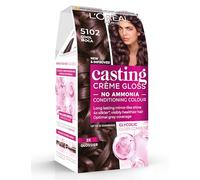 L'Oreal Paris Casting Creme Gloss semi-permanent hair dye, blends away grey hair leaving a radiant hair colour, brown hair dye 5102 Cool Mocha