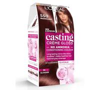 L'Oreal Paris Casting Creme Gloss semi-permanent hair dye, blends away grey hair leaving a radiant hair colour, brown hair dye 550 Mahogany