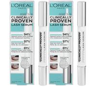 L'Oreal Paris Clinically Proven Lash Serum, For Stronger, Thicker-Looking Lashes, Fortified, Less Lash Loss & Fuller Fringe With Castor Oil & Hyaluronic Acid (Pack of 2)