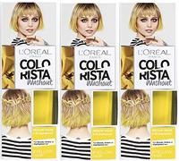 L'Oreal Paris Colorista Washout Neon Semi-Permanent Hair Dye, Yellow, 80 ml, Pack of 3