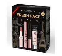 L'Oréal Paris Fresh Face Trio Gift Set – Prime Lab 24H Pore Minimiser Primer, Hydrating Balm-In-Lipstick In 191 Nude Heaven & Lash Paradise Mascara Enriched With Lash-Loving Castor Oil