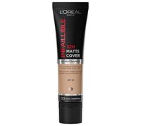L'Oreal Paris Cover Liquid Foundation, With 4% Niacinamide, Long Lasting, Natural Finish, Available in 20 Shades, SPF 25, Infallible 32H Matte Cover, Shade 155, 30ml