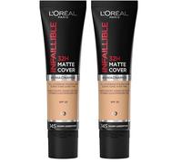 L'Oreal Paris Cover Liquid Foundation, With 4% Niacinamide, Long Lasting, Natural Finish, Available in 20 Shades, SPF 25, Infallible 32H Matte Cover, Shade 145, 30ml (Pack of 2)