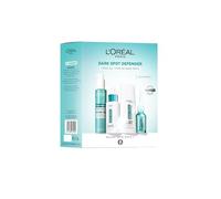 L'Oreal Paris Dark Spot Defender Giftset, 4 Step Routine Powered By Niacinamide; Bright Reveal Spot Fading Serum-in-Cleanser; Niacinamide Dark Spot Serum; SPF 50+ UV Fluid; Exfoliant Peel Treatment
