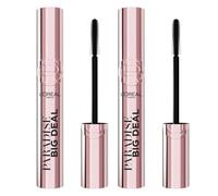 L'Oreal Paris DOUBLE Mascara, Paradise Big Deal Lengthening And Volumising Mascara, For Buildable Lash Impact, No Clumping, Suitable For Sensitive Eyes And Contact Lens Wearers, Washable Black