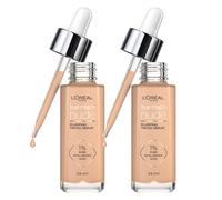 L'Oreal Paris DOUBLE Nude Tinted Serum For Face, Plumping And Hydrating Face Makeup, 1 Percent Pure Hyaluronic Acid, Nude Foundation To Cover, Replumps And Hydrates Skin In One Hour, Shade 2-3 Light