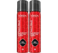 L'Oreal Paris DOUBLE Setting Spray, Infallible 3-Second Makeup Setting Spray Mist For Face, Up To 36 Hour Makeup Wear, Fixing Spray, Waterproof And Sweatproof, Transfer-Proof And Non-Sticky 75Ml