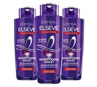 L'Oréal Paris Elseve Color-Vive Violet De-Yellowing Shampoo Enriched with Purple Pigments for Metal, Blonde, Bleached or White Hair 3 x 200 ml