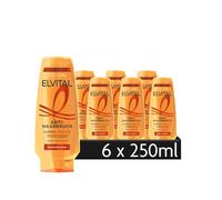 L'Oréal Paris Elvital Anti-Hair Breakage Nourishing Conditioner for Deep Rebuilding of Hair Structure with Build-Up Ceramide, 6 x 250 ml