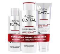 L'Oréal Paris Elvital Bond Repair Hair Repair Kit with Pre Shampoo, Shampoo & Conditioner, Bundle, Protection for Less Hair Breakage & More Shine, with Bond Repair Complex & Citric Acid 3 Piece