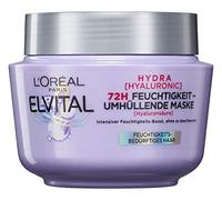 L'Oréal Paris Elvital Hydra Hyaluronic Moisturising Hair Mask for Shiny Hair, Hyaluronic Intensive Treatment for a Moisture Boost, Up to 72 Hours Long-Lasting Moisture and Care, 300 ml