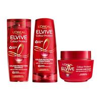 L'Oréal Paris Elvive Colour Protect Routine for Coloured, Highlighted Hair, Prolongs Colour Vibrancy, Silicone Free, Shampoo 400ml, Conditioner 300ml, Mask 300ml Set