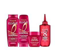 L'Oreal Paris Elvive Colour Protect Ultimate Haircare Set - 400ml Shampoo, 300ml Conditioner, 300ml Mask & Wonder Water Bundle (4-Piece Set)
