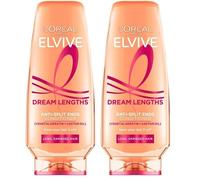 L'Oréal Paris Elvive Dream Lengths Anti-Split Ends Conditioner, with Vegetal Keratin & Castor Oil, for Long Hair, Suitable for all hair textures, 500ml (Pack of 2)